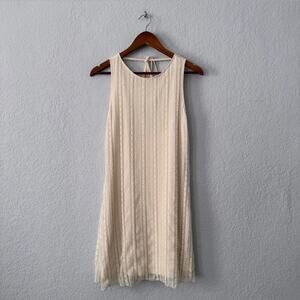 unbranded cream lace patterned low back mini summer dress size x-large